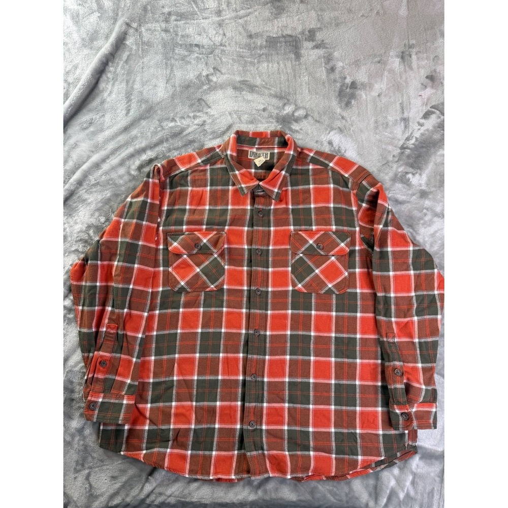 Duluth Trading Co Shirt Mens 3XL Plaid Button Work Long Sleeve Multicolor
